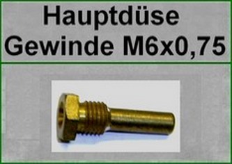 Hauptdüse lang, Gewinde M6x0,75---für Motorräder